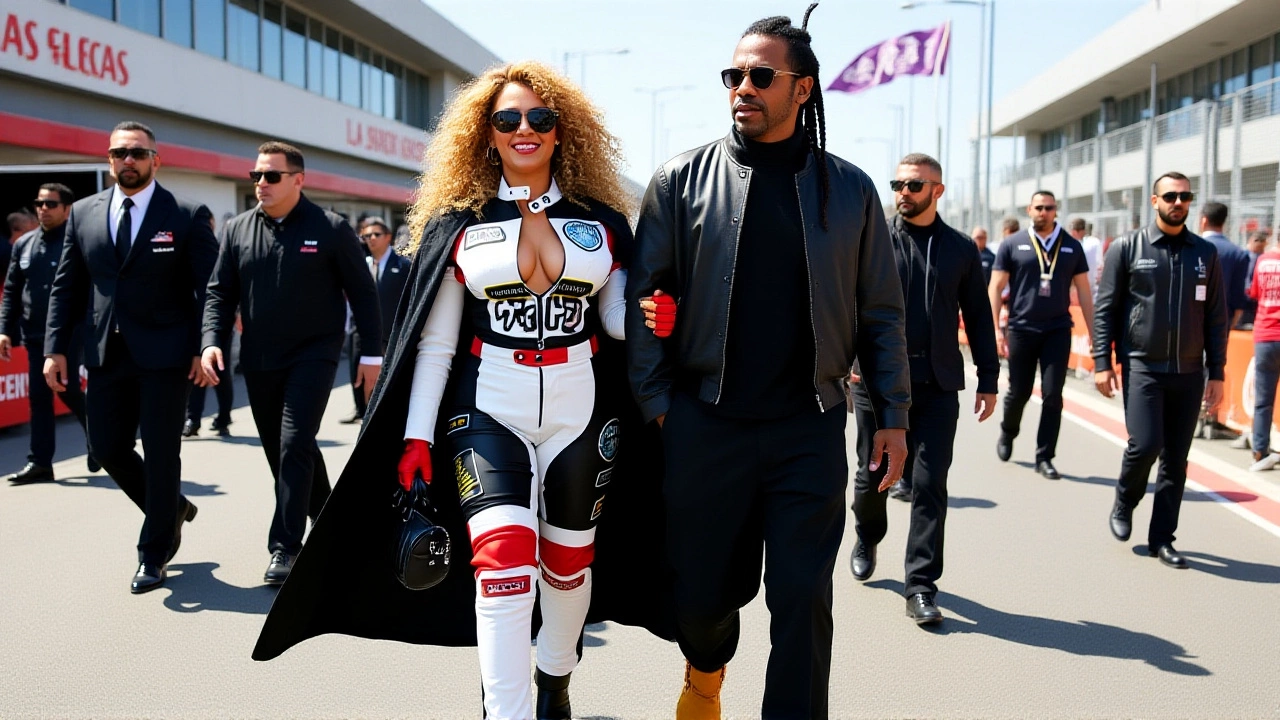 Beyoncé Stirs Controversy with Cleavage-Baring F1 Las Vegas Outfit